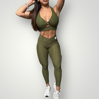 Set Leggings Brocado Verde